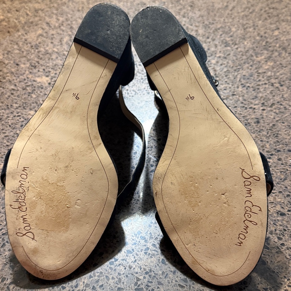 Sam Edelman Neesa black suede wedge sandals - Picture 10 of 12